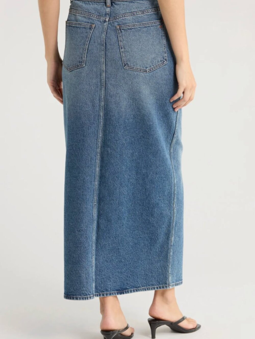 NWT Madewell Denim Maxi Skirt 30, LOMBARD WASH - Picture 2 of 7
